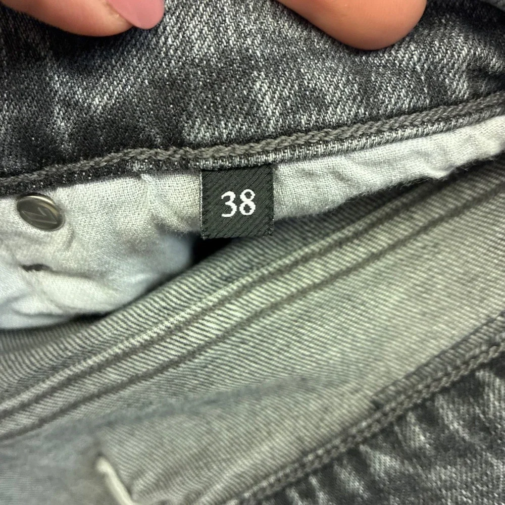 7 For All Mankind The Straight Jeans Mens 38 Gray New Distressed Indie Sleeze